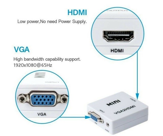Adaptador Hdmi Para Vga com Porta de Audio  Arduino Automação Robotica COD-CP379  - Foto 4
