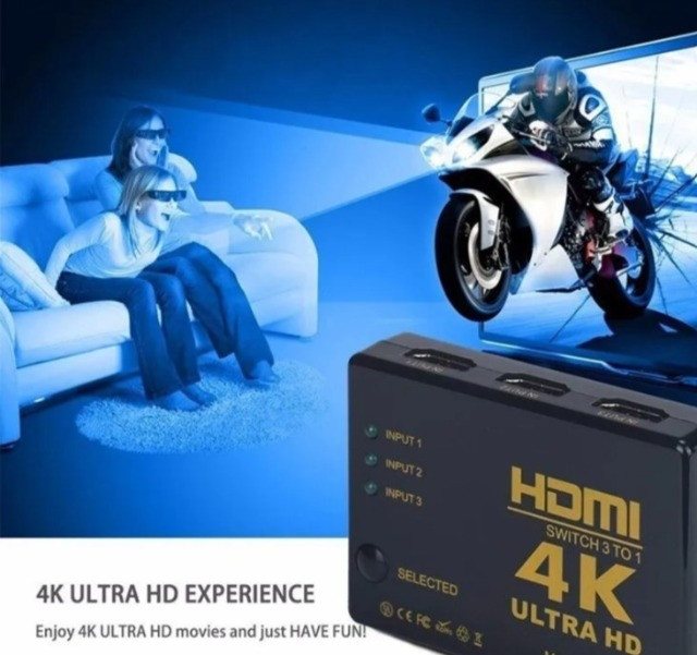 Divisor 3 Em 1 Saída 4k* 2k Hdmi Switch Hdtv Audio Video Automação COD-AP89  - Foto 4