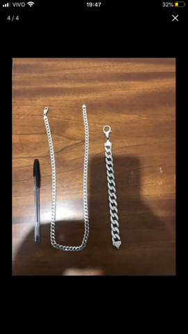 Vendo ou troco corrente e pulseira de prata 925 - Foto 3