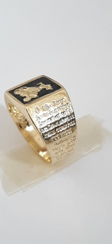 LINDO ANEL DE SÃO JORGE BANHADO A OURO 18K  - Foto 2