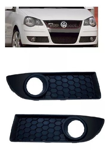Par Grade Moldura Milha Com Furo Polo Gti 2007 08a 2010 2011