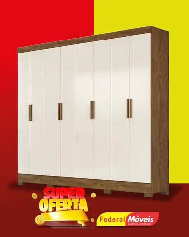 Guarda Roupa 8 Portas 4 Gavetas Super Lindo Fazemos Entrega