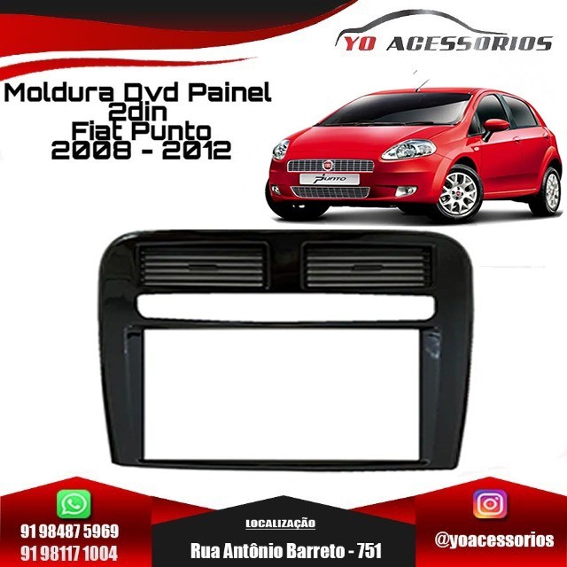 Moldura Painel 2Din Punto 2008 - 2012