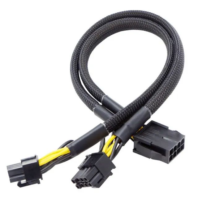 Cabo Adaptador Sleeved 32cm extensão de conexão PCI-E 8 pinos conectores PCIE 6 + 2 Pinos - Foto 2