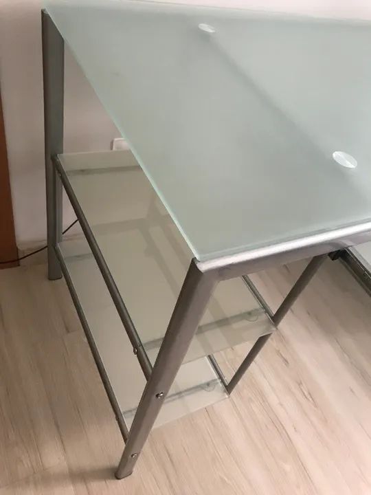 Mesa de Vidro Fosco para Computador, Várias Divisórias Suporte para Teclado - Foto 4