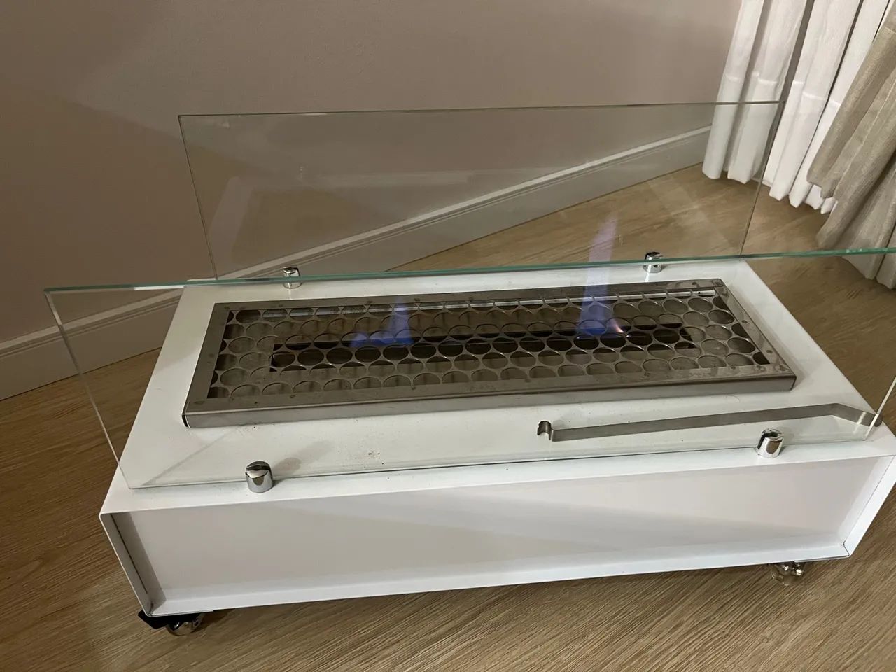 Lareira Ecológica A Álcool Ou Etanol Aço Branca 60cm - Foto 2