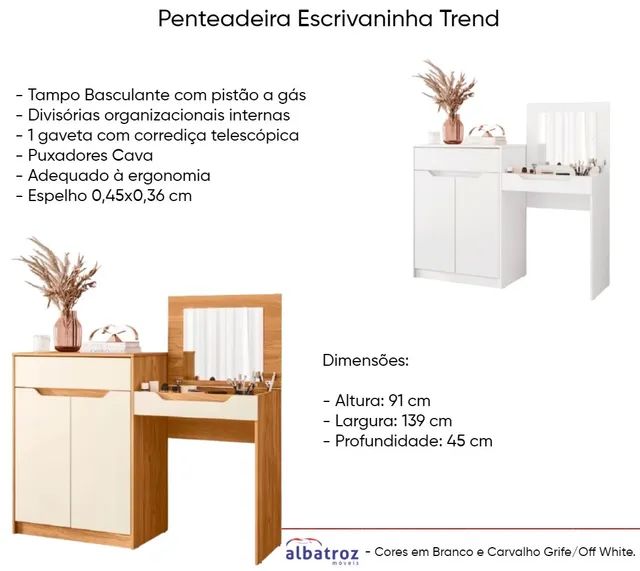 Penteadeira Escrivaninha Trend Design p76 - Foto 6