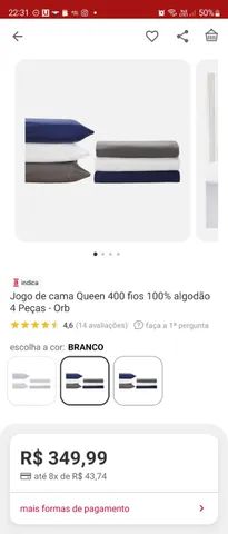 NOVO - Jogo de cama Queen 400 fios 100% algodão 4 Peças - Orb - Azul Marinho - Foto 4