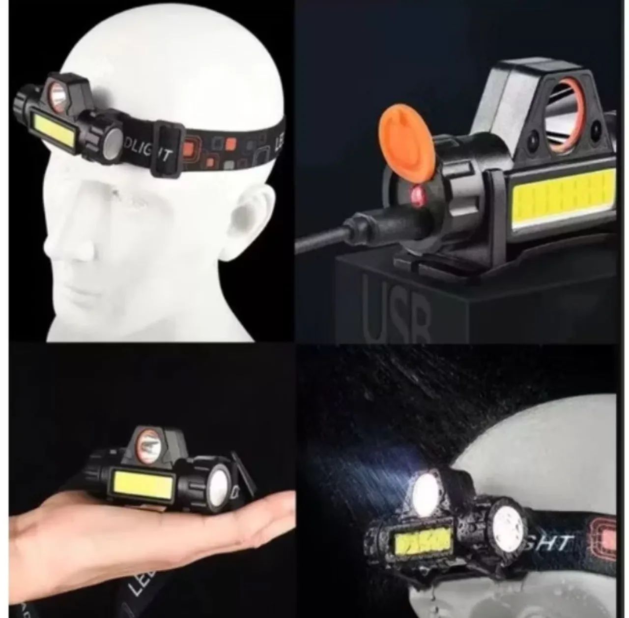 Lanterna de Cabeça LED Recarregável Entrega Grátis JP  - Foto 3