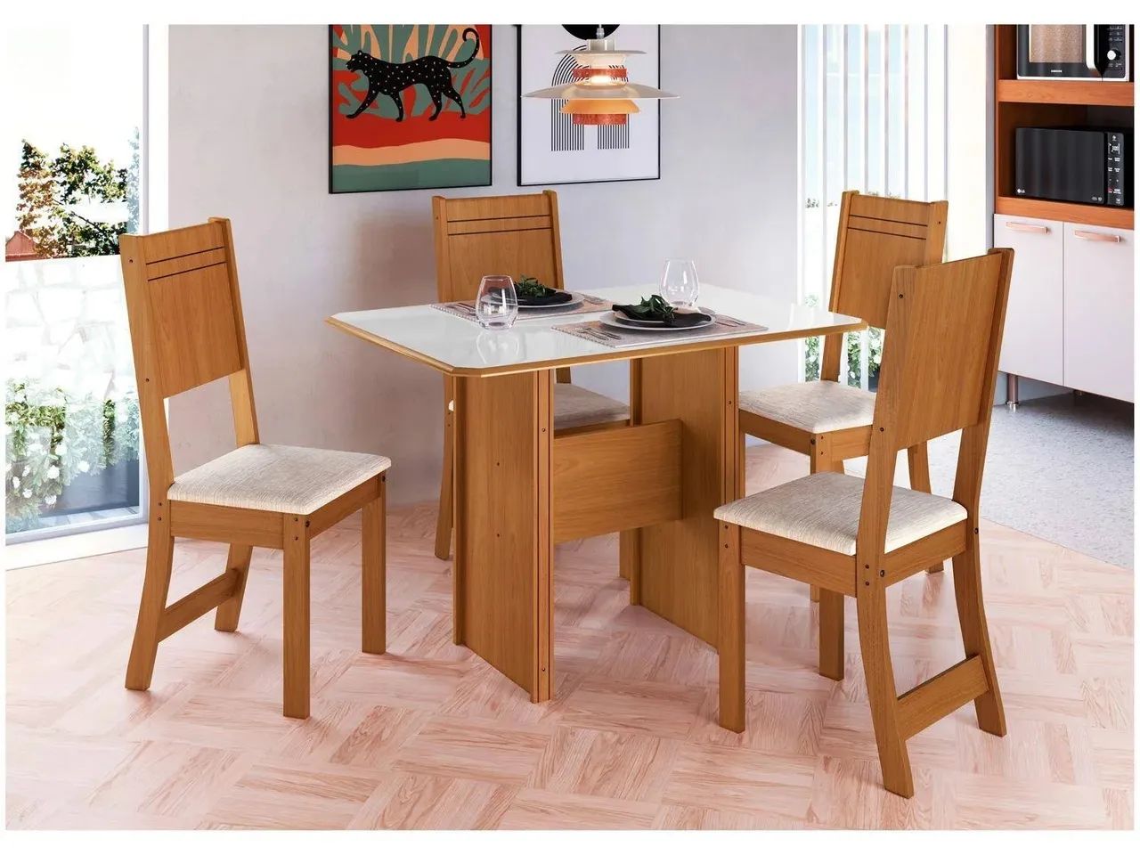 Conjunto de Mesa e Cadeiras - 4 lugares NOVOS ENTREGAMOS  - Foto 2