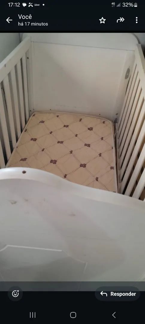 Berço de madeira branco65578362733187122