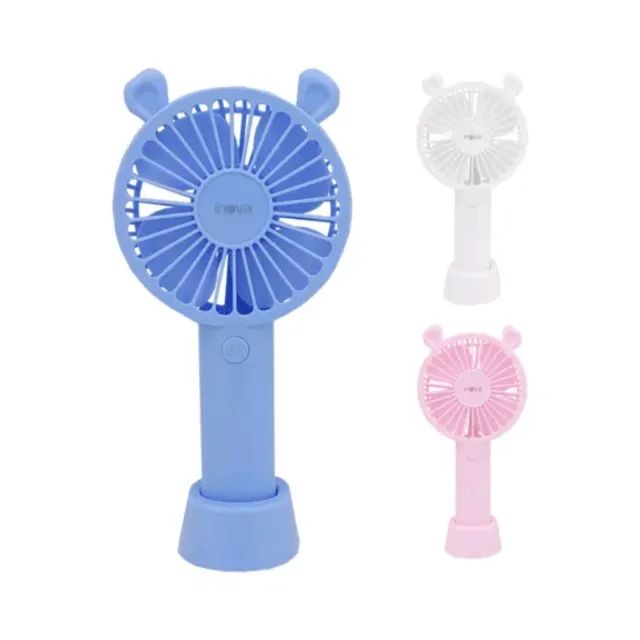 Ventilador Portátil Recarregável Branco, Azul, Rosa MD-30232 - Inova cod: 4225