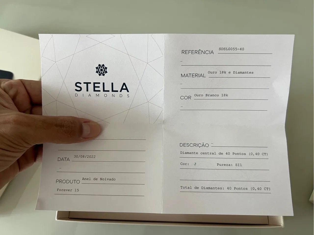 Anel De Noivado Stella Diamonds Forever 15 Ouro Branco 18k 40 Pontos - Foto 5