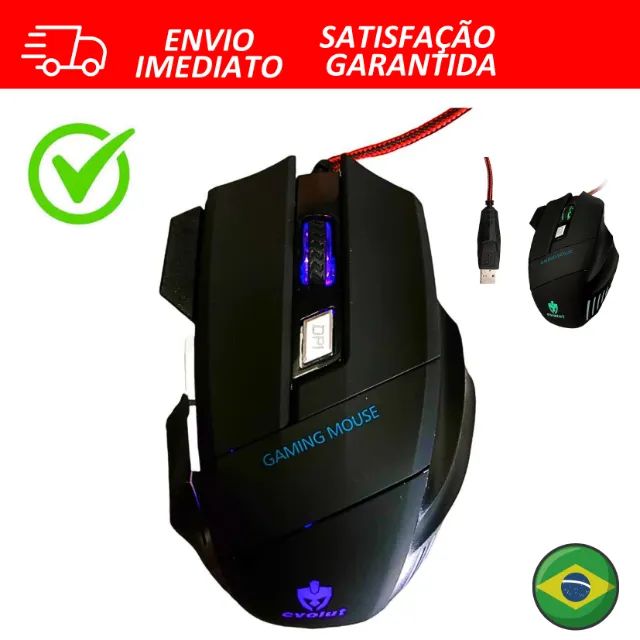 Mouse Gamer Evolut Predator Eg103Rb 2400 Dpi Usb Led 3 Cores
