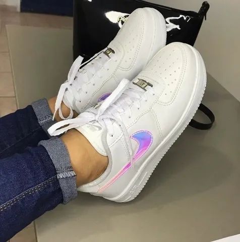 TÊNIS BRANCO NIKE AIR FORCE REFLEXIVO