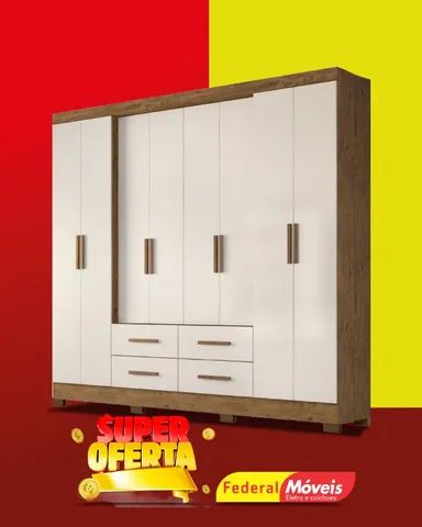 Guarda Roupa 8 Portas 4 Gavetas Promoçao Fazemos Entrega Novo