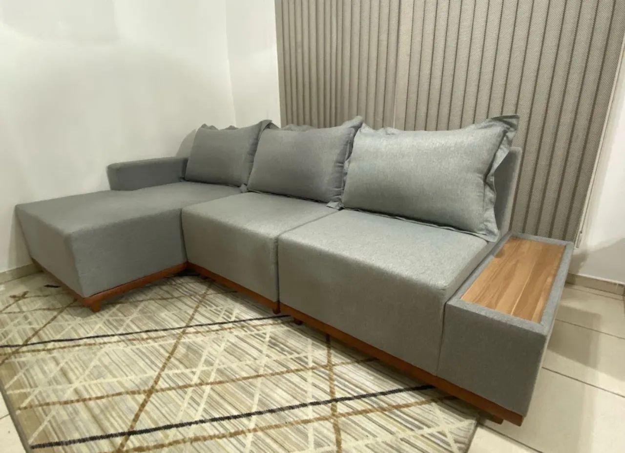 Sofá Living com Chaise 2,88m Spice Molas Ensacadas t97 - Foto 2