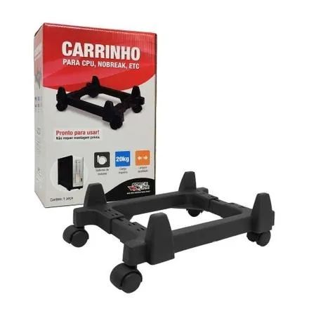 Carrinho Para Gabinete, Cpu, torre, E/ou Nobreak, Force Line, Preto, Com Rodinhas - Foto 2