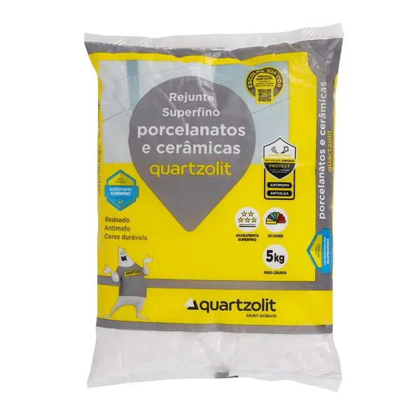 Rejunte Super fino para porcelanatos e cerâmicas quartzolit 5kg