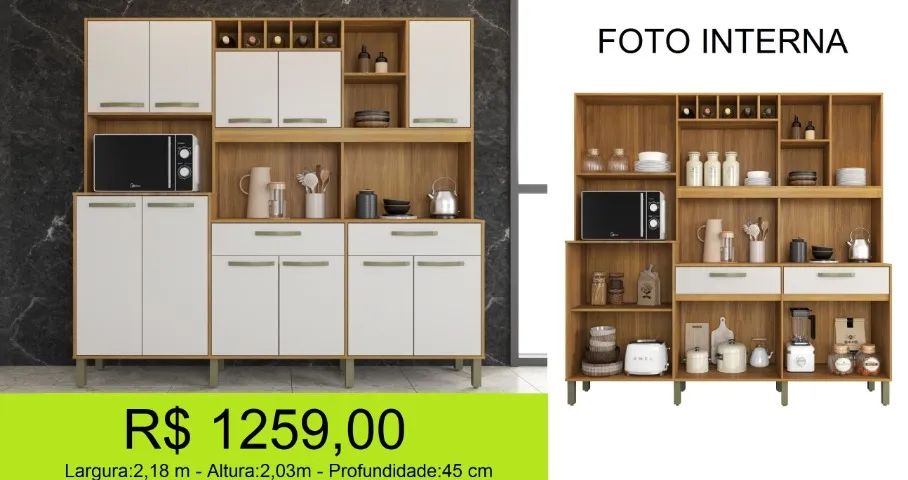 Cozinha enorme a pronta entrega sofisticada e sem precisar furar a parede - Foto 2