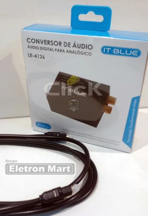 Conversor de Audio Digital Optico para Analogico Rca + Cabo 1.8