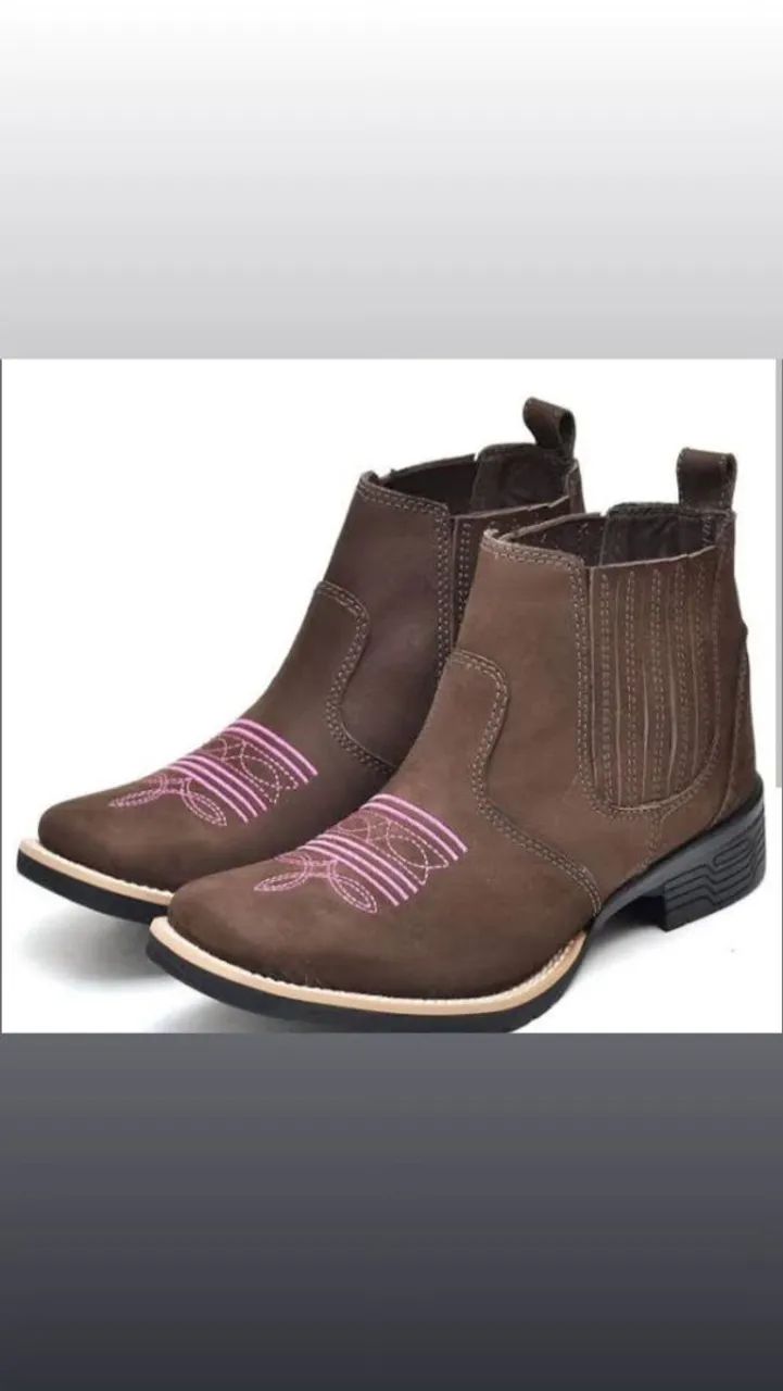 Bota Feminina Couro Marrom