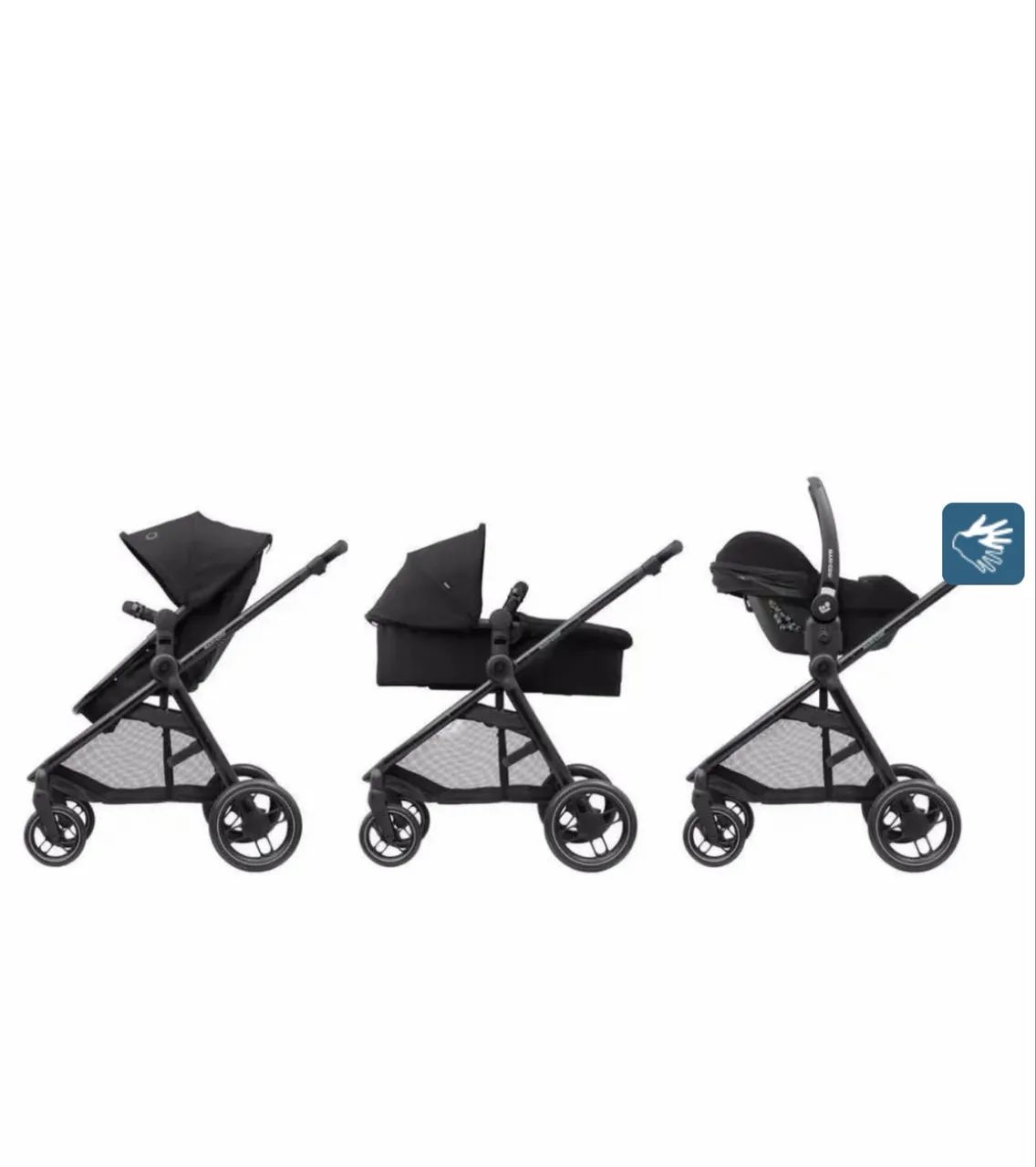 Carrinho de Bebê com Bebê Conforto Travel System Anna³ Trio Essential Black - Maxi-Cosi - Foto 2
