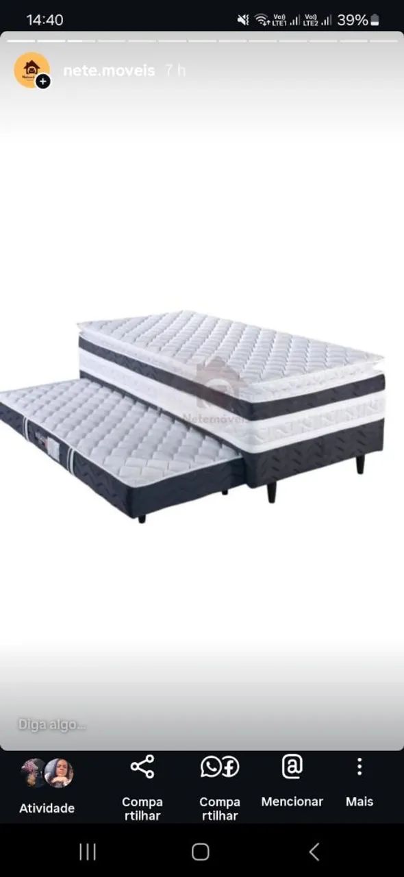 Cama box solteiro c/auxiliar 