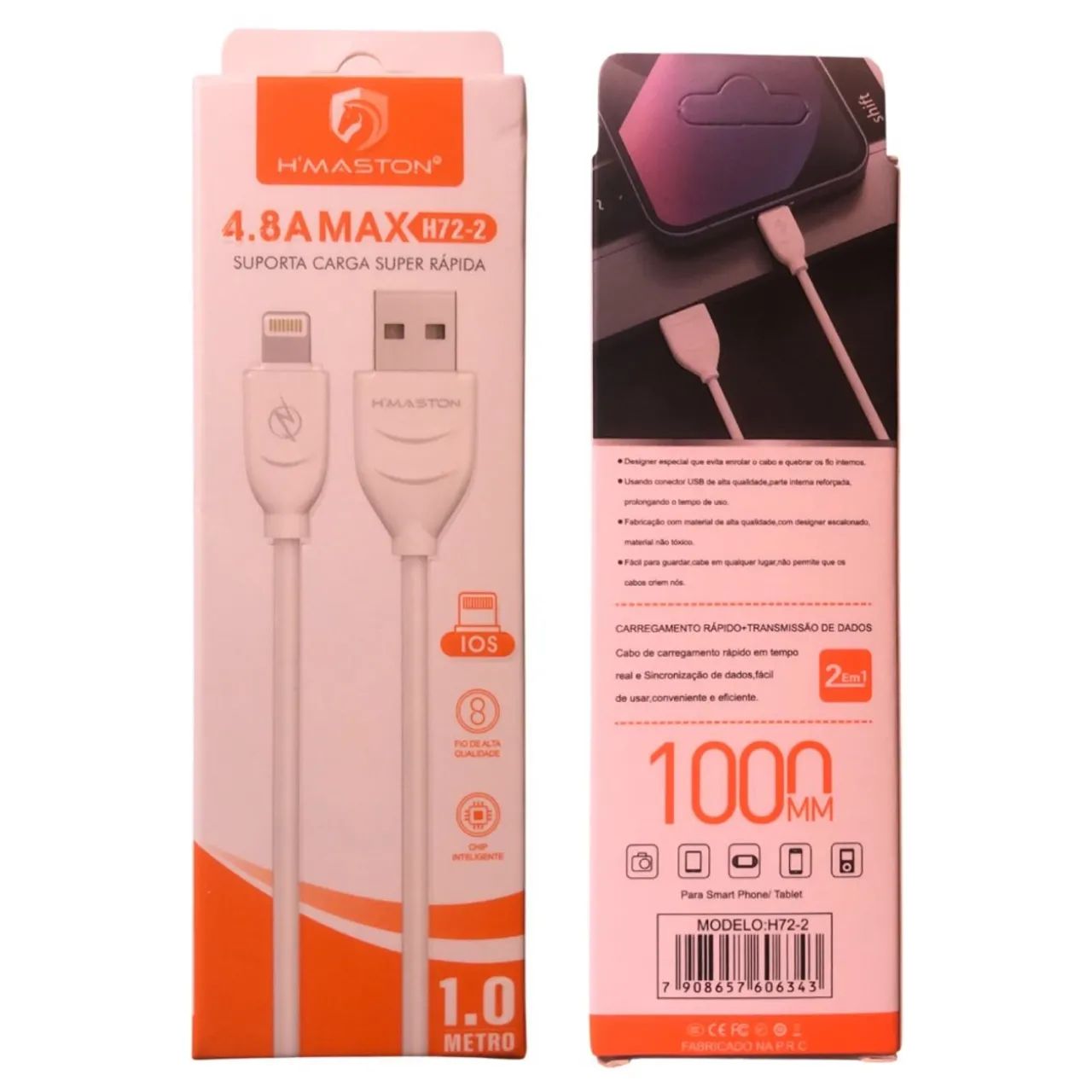 Cabo USB Lightning Iphone H'MASTON 4.8A H72-2 - Foto 4