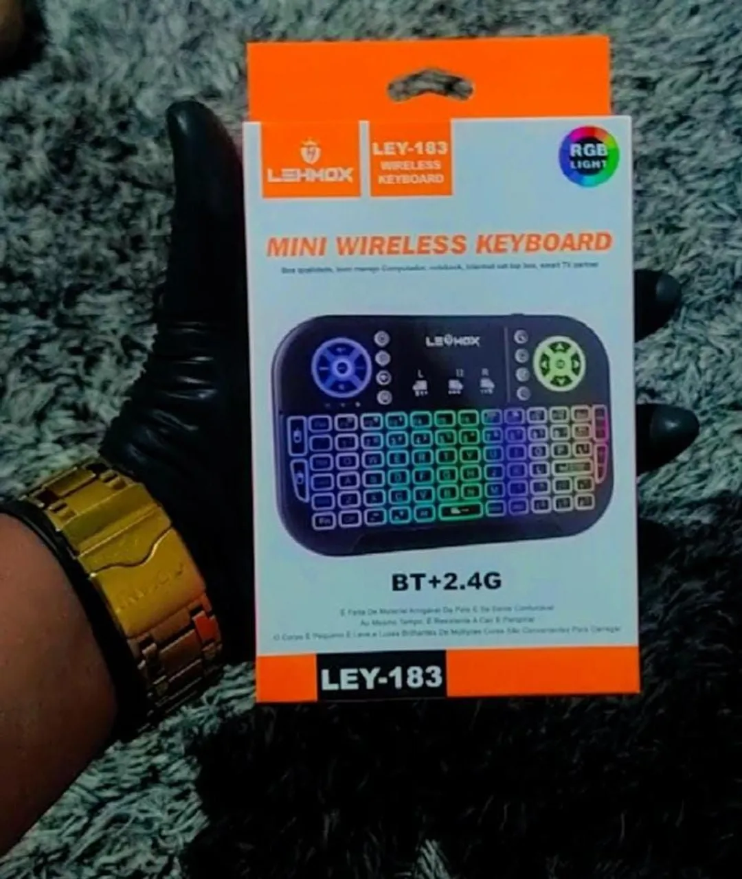 Teclado Wireless Mini para Smart TV - RGB - LEHMOX LEY-183
