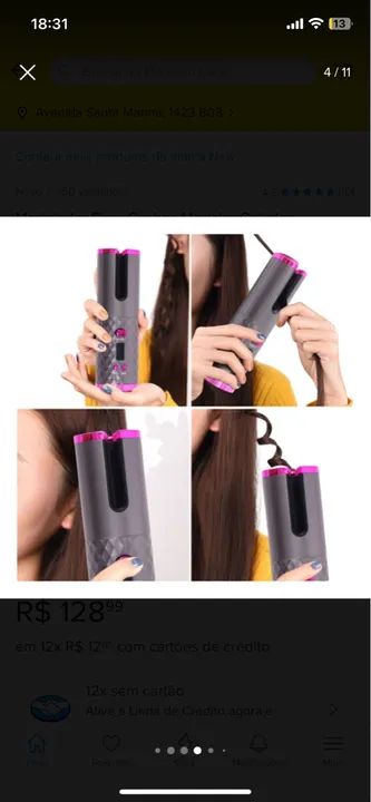 Modelador de cachos automático sem fio usb 