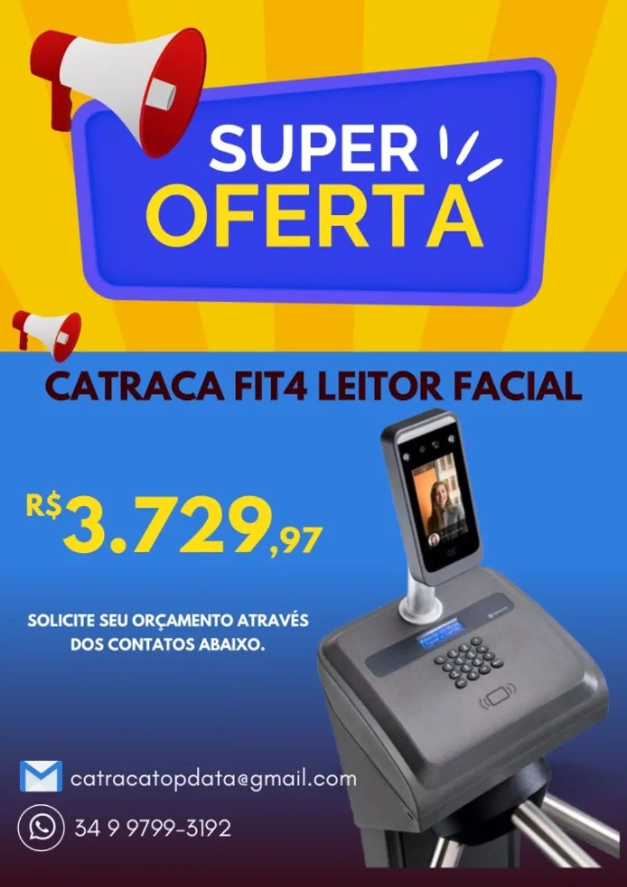 Catraca Fit 4 - Leitor Facial F4