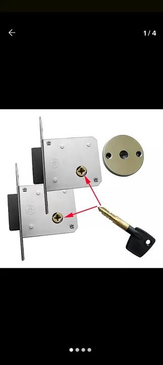 Fechadura tetra com trava dupla para portas de madeira alta qualidade  - Foto 3