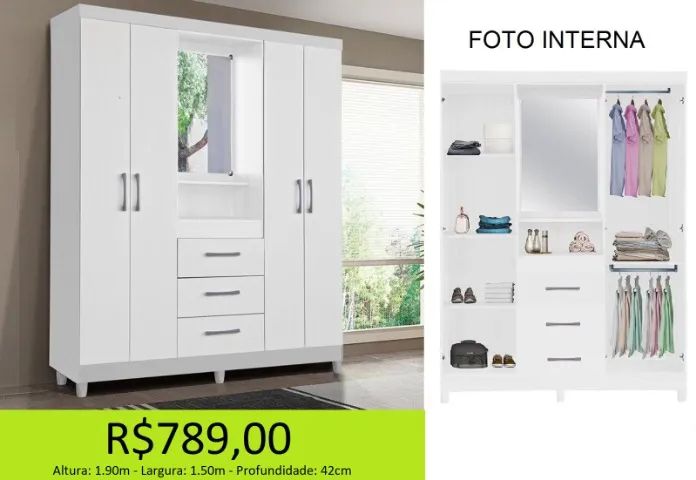 Guarda roupa - parcelamos sem juros  - Foto 3