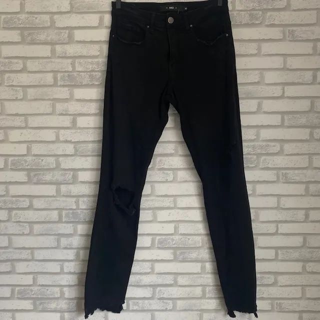Calça Preta Jeans Destroyed Raizz Tamanho 40