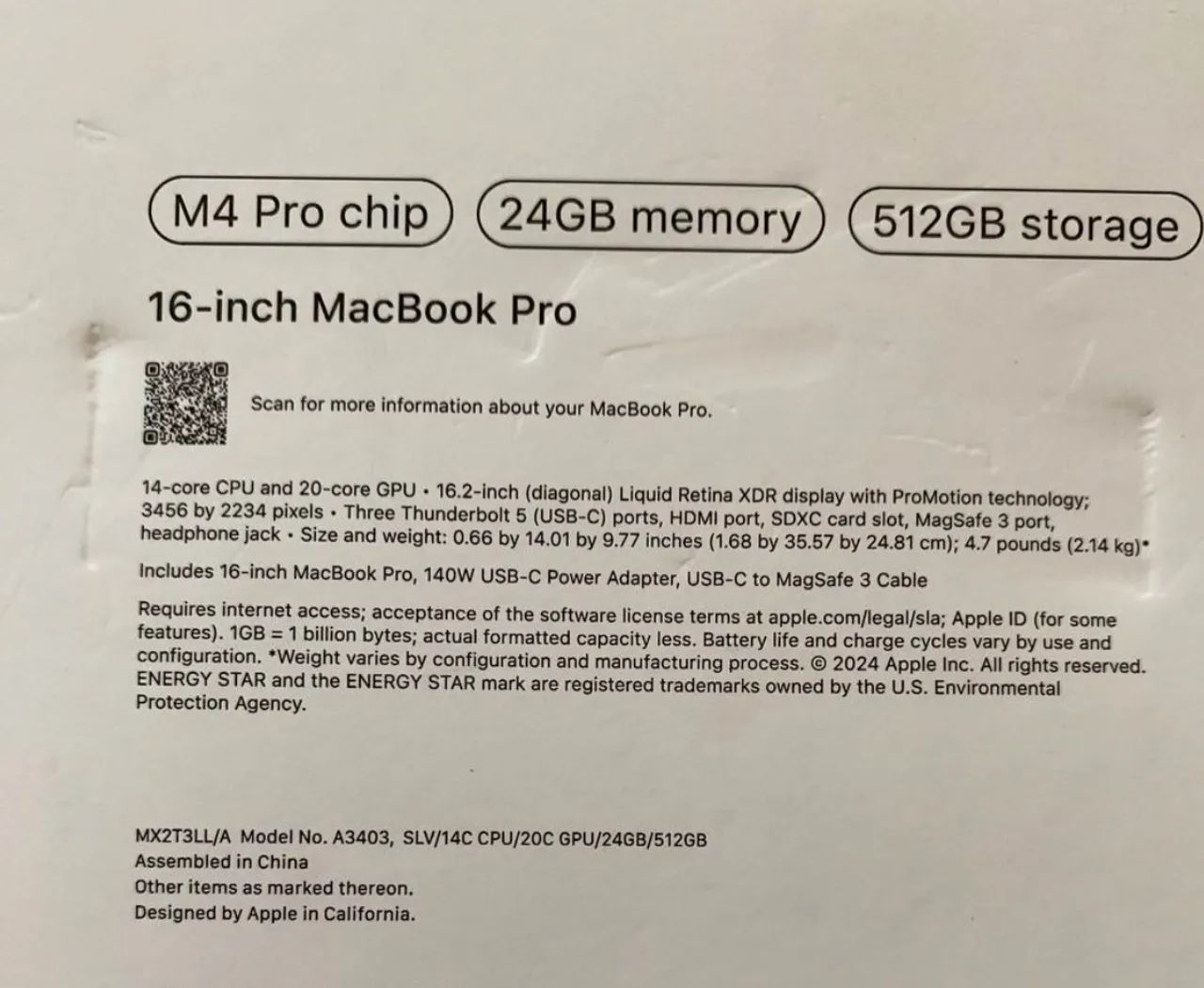 MacBook Pro M4 Pro 16.2 2024 - Foto 2
