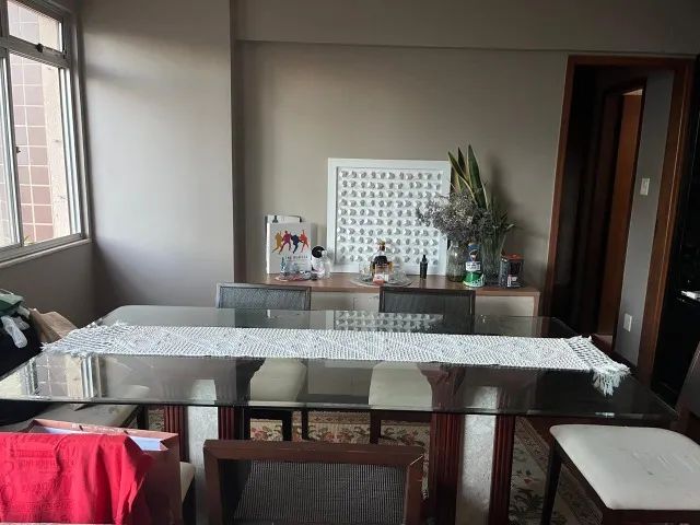 Mesa de jantar tampo de vidro pe de marmore64302123406209120