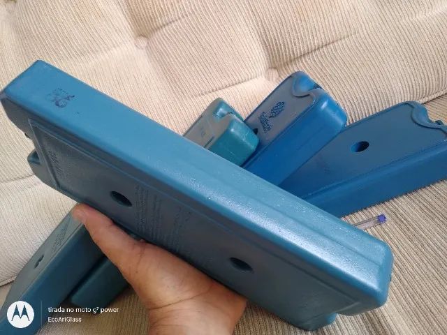 Kit com 5 Placas de Gelo Gel 1000 ml Reutilizável para Camping Pescaria Mantimentos Viagem - Foto 4