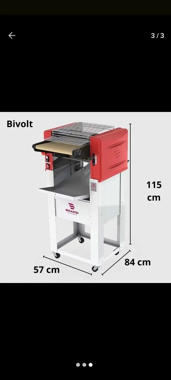 Modeladora De Pães 35 Cm Pedestal Nr12 Mb-35/1 Braesi