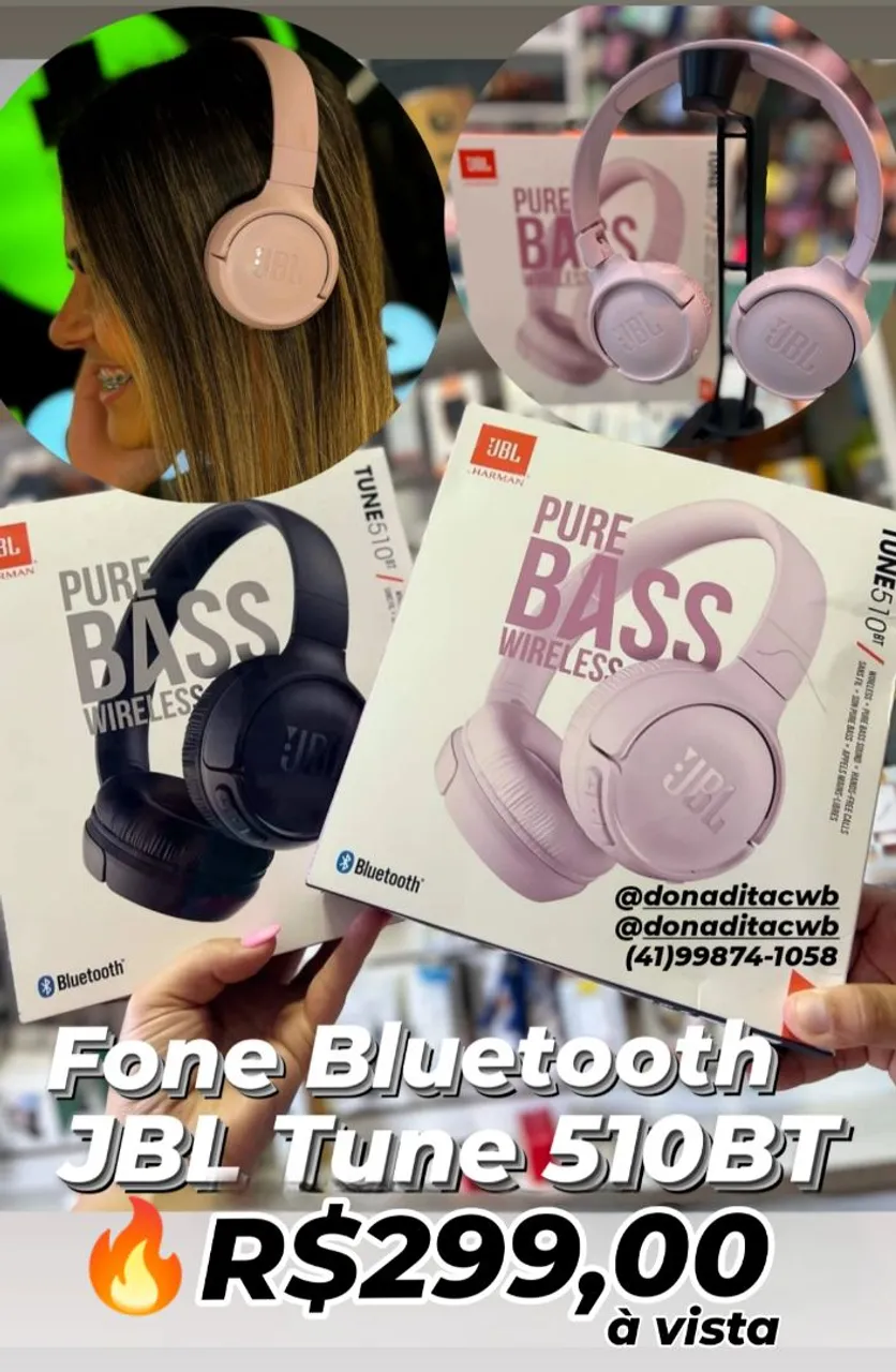 Fone Bluetooth JBL Tune 510BT original - Novo - R$299,00