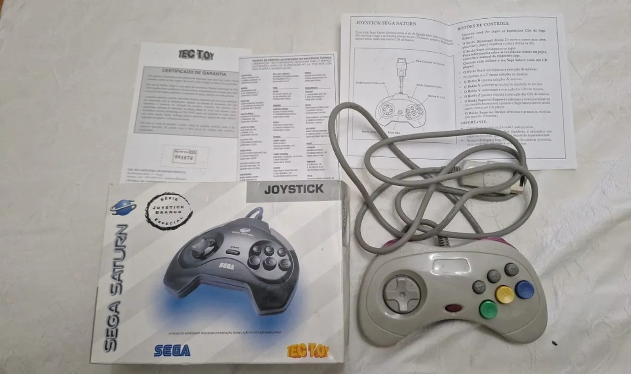 Joystick Sega Saturn Branco Original Tec Toy