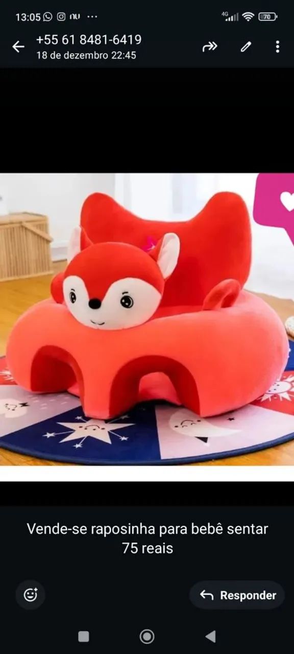 Apoiador pra bebê sentar puff