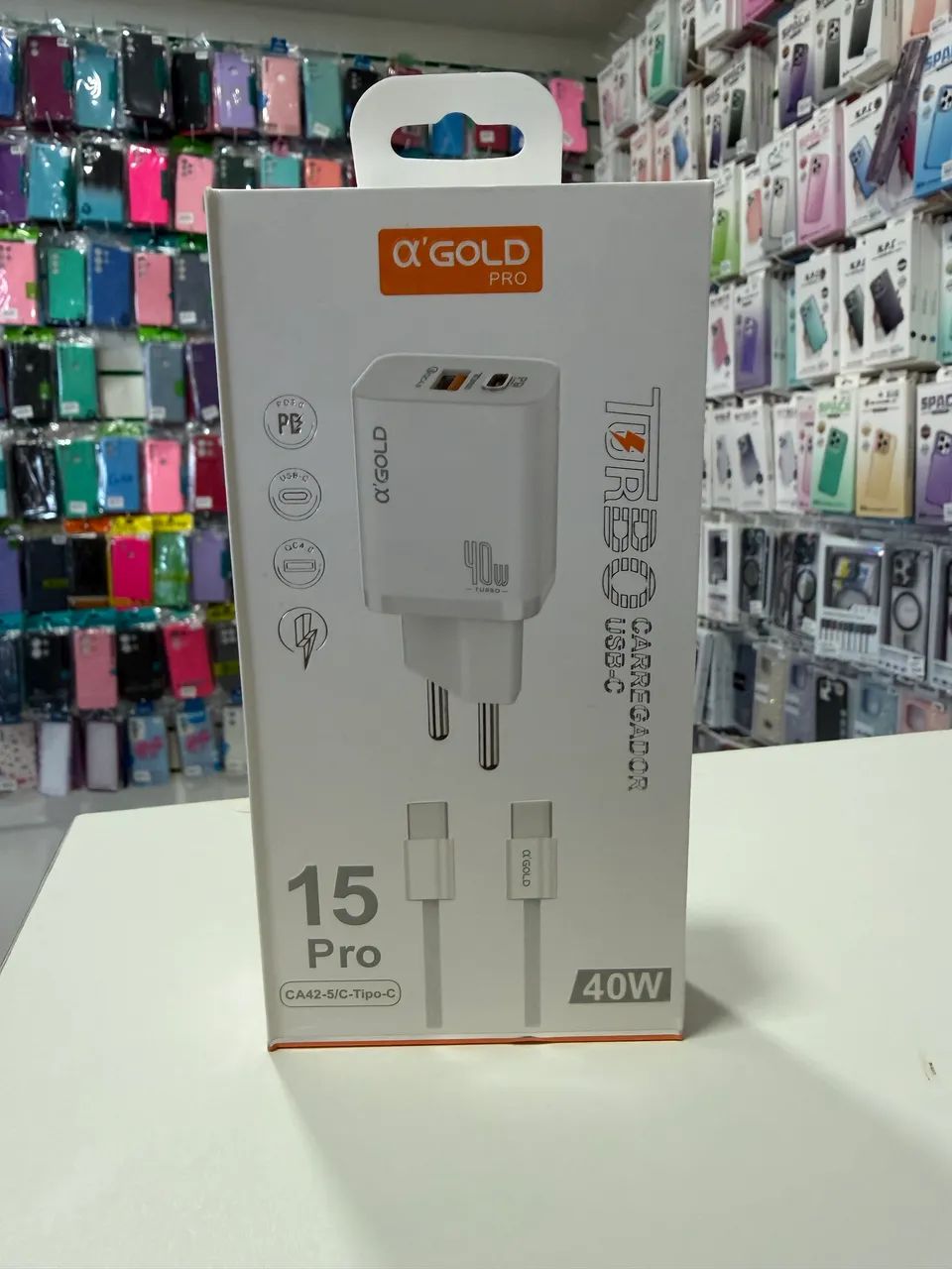 Carregador para iPhone 15 ao 17 pro Max de alta qualidade original A?gold 