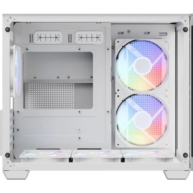 Gabinete Gamer Aerocool Dryft Branco Com 6 fans ARGB Lateral Vidro - Foto 6