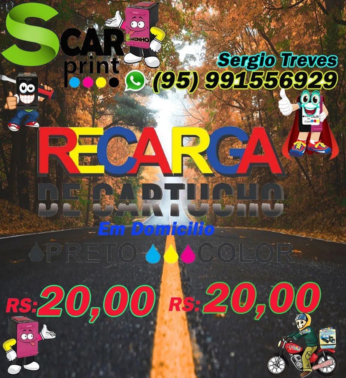 Em domicílio recarga de cartuchos de impressoras 64169975668097120