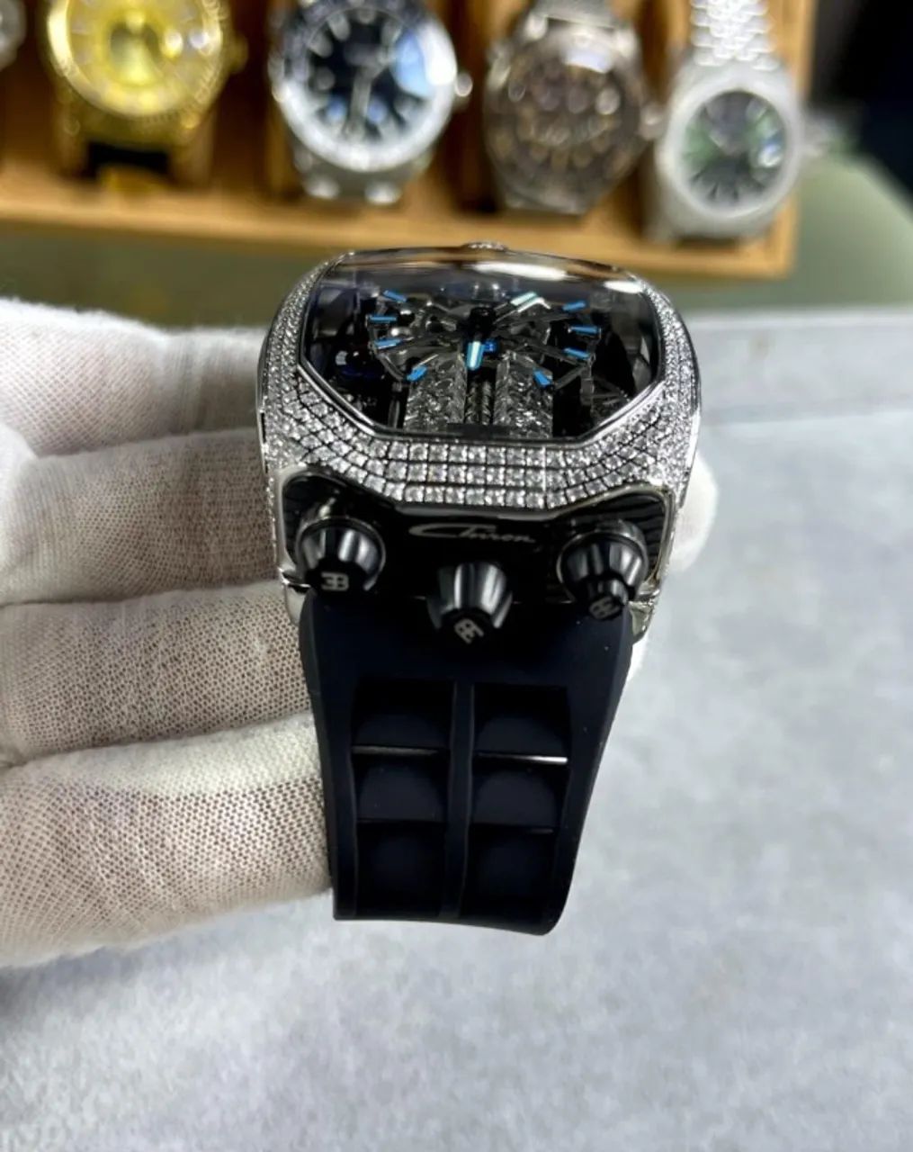 Relogio Bugatti Chiron jacob Cravejado - Foto 4