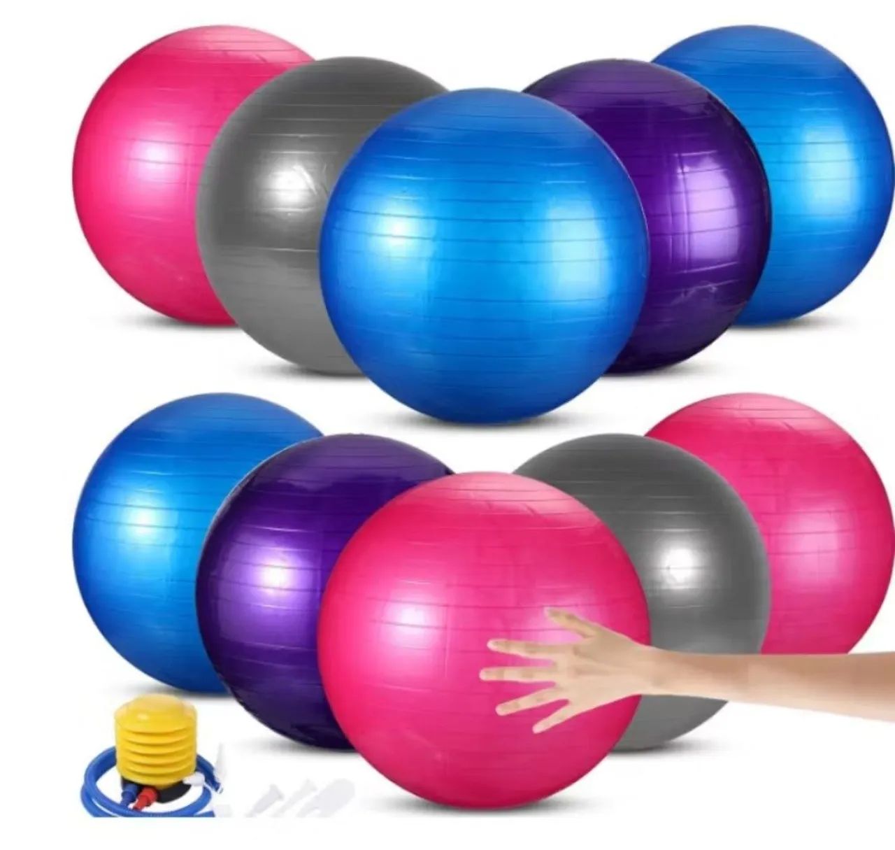 Bola Suíça 65cm com bomba Pilates yoga abdominais resistente  - Foto 6