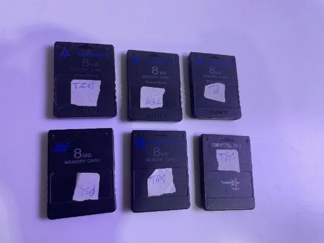 Memory card ps2 kit com 6 cartuchos