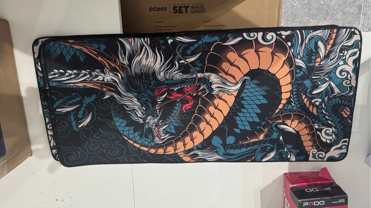Mousepad Gamer PcYes White Ghost - Dragão 700x300