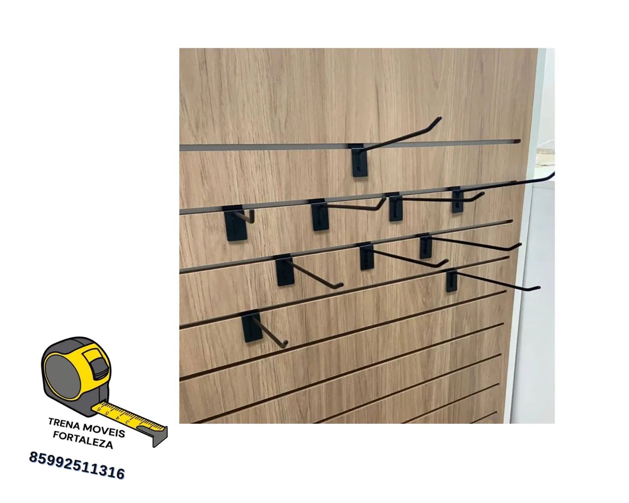 Gancho para painel canaletado preto 15cm